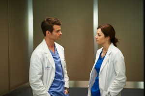 Daniel Gillie as Joel Goren and Erica Durance as Alex Reid 