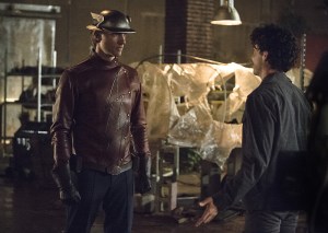 The Flash -- "Flash of Two Worlds" -- Image FLA202A_0326b -- Pictured (L-R): Teddy Sears as Jay Garrick and Kett Turton as Eddie Slick -- Photo: Cate Cameron/The CW -- ÃÂ© 2015 The CW Network, LLC. All rights reserved.