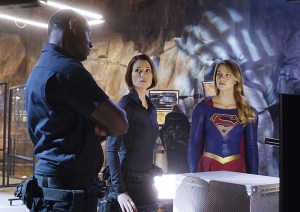 "Bizarro" -- Kara faces off against her mirror image when Bizarro, a twisted version of Supergirl, sets out to destroy her, on SUPERGIRL, Monday, Feb. 1 (8:00-9:00 PM) on the CBS Television Network. Pictured left to right: David Harewood, Chyler Leigh and Melissa Benoist Photo: Monty Brinton/CBS ÃÂ©2015 CBS Broadcasting, Inc. All Rights Reserved