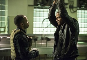 Arrow -- " Genesis" -- Image AR420a_0074b.jpg -- Pictured (L-R): Eugene Byrd as Andy Diggle and David Ramsey as John Diggle -- Photo: Diyah Pera/The CW -- ÃÂ© 2016 The CW Network, LLC. All Rights Reserved.
