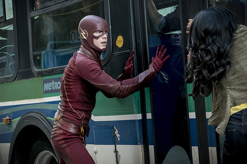 The Flash -- "Monster" -- Image FLA305a_0092b.jpg -- Pictured (L-R): Grant Gustin as The Flash and Candice Patton as Iris West -- Photo: Katie Yu/The CW -- é 2016 The CW Network, LLC. All rights reserved.