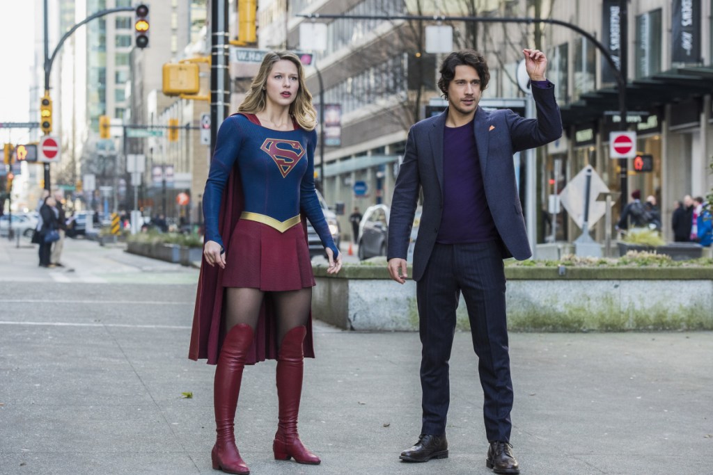 Supergirl -- "Mr. & Mrs. Mxyzptlk" -- SPG213b_0039.jpg -- Pictured (L-R): Melissa Benoist as Kara/Supergirl and Peter Gadiot as Mr. Mxyzptlk -- Photo: Dean Buscher/The CW -- ÃÂ© 2017 The CW Network, LLC. All Rights Reserved